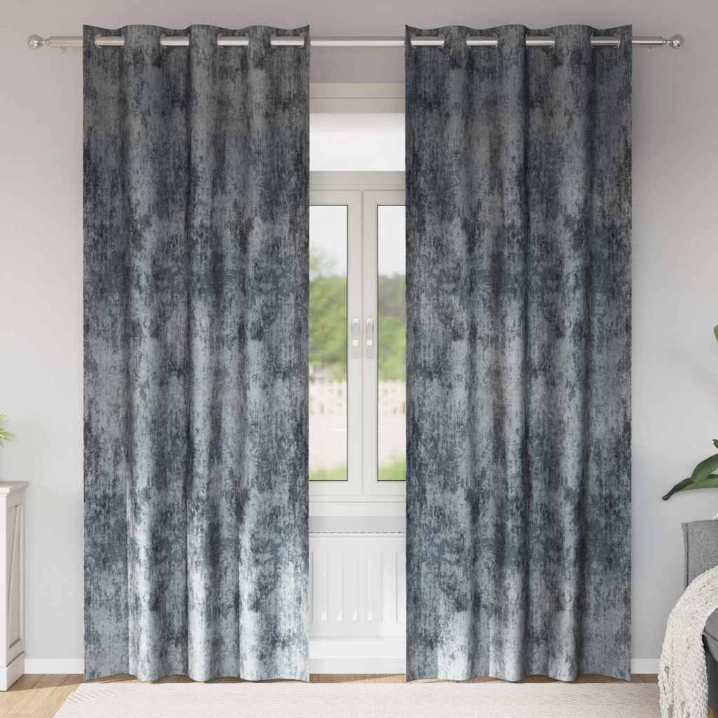 Samtvorhänge 2 stk. Silber Grau 225 x 140 cm Samt