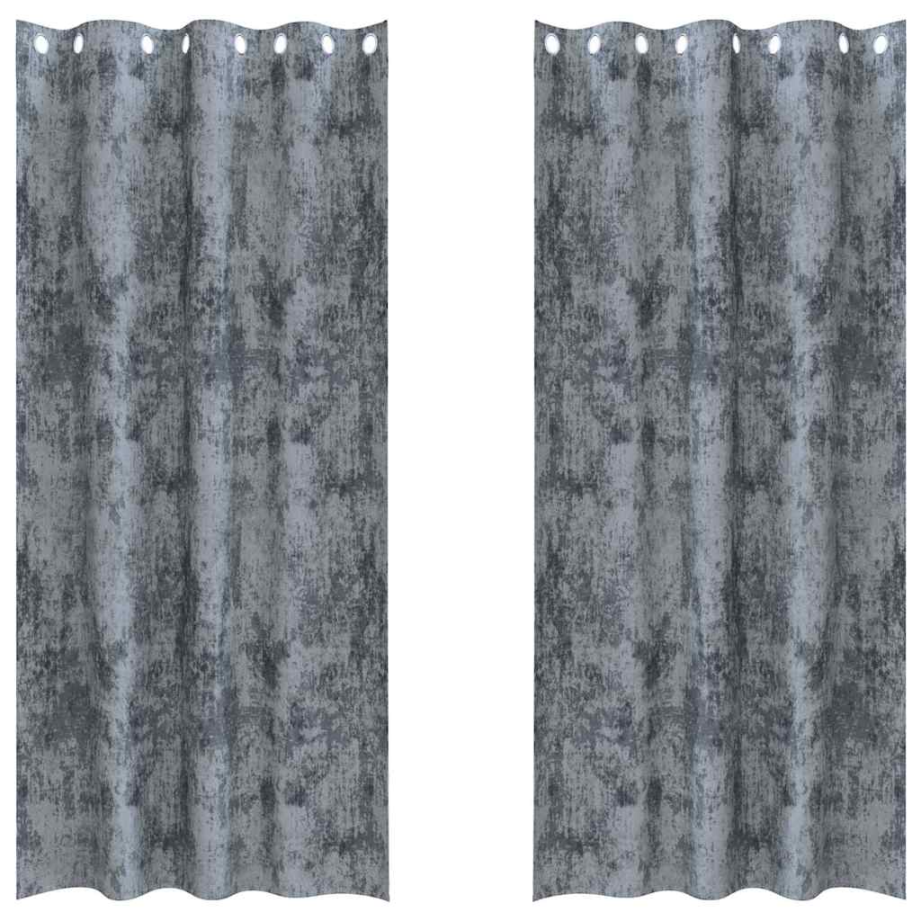 Samtvorhänge 2 stk. Silber Grau 245 x 140 cm Samt