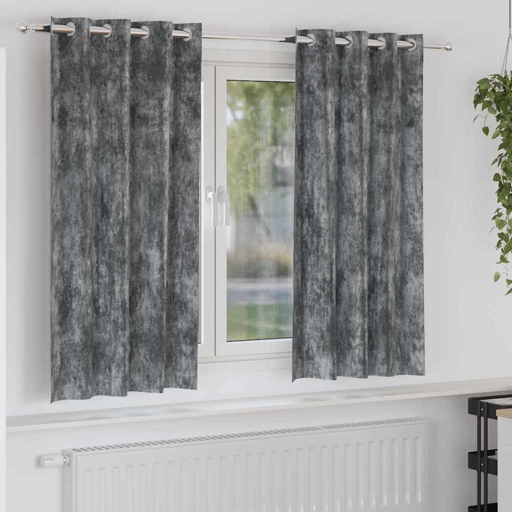 Samtvorhänge 2 stk. Grau 175 x 140 cm Samt
