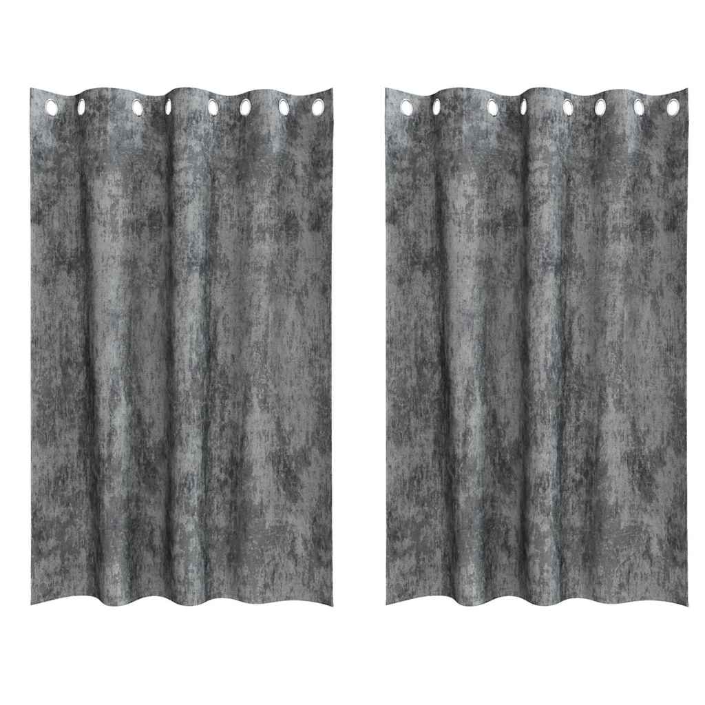 Samtvorhänge 2 stk. Grau 175 x 140 cm Samt