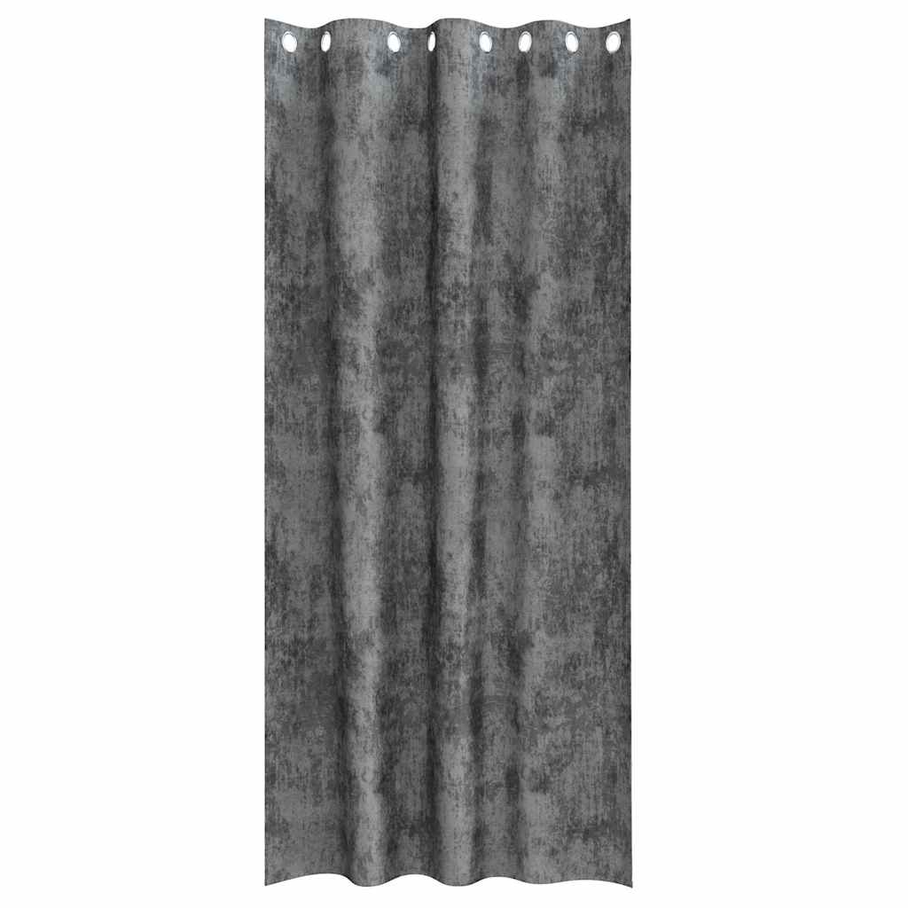 Samtvorhänge mit Vorhängen 2 pcs Grau 225 x 140 cm Samt