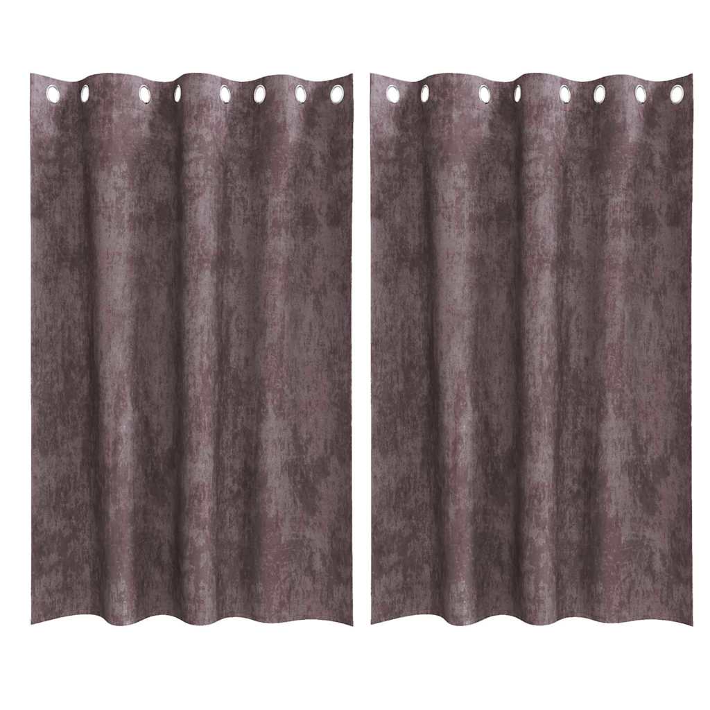 Samtvorhänge mit Vorhängen 2 pcs Braun 175 x 140 cm Samt