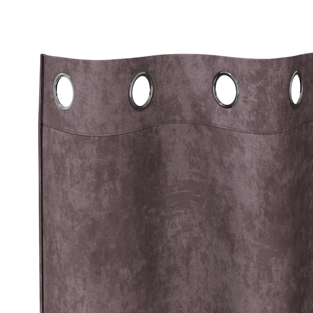 Samtvorhänge 2 stk. Braun 260 x 140 cm Samt