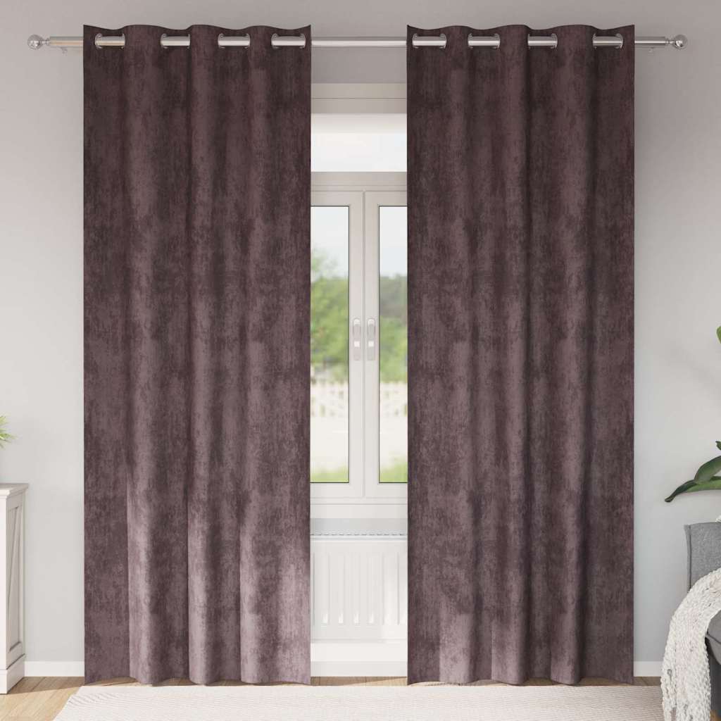 Samtvorhänge 2 stk. Braun 260 x 140 cm Samt
