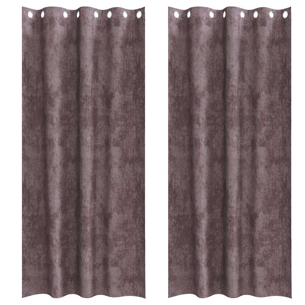 Samtvorhänge 2 stk. Braun 260 x 140 cm Samt