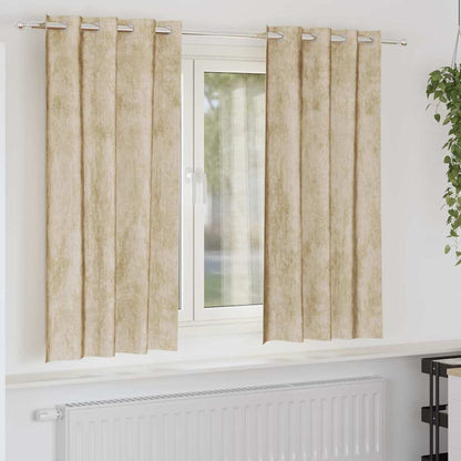 Samtvorhänge 2 stk. Creme 175 x 140 cm Samt