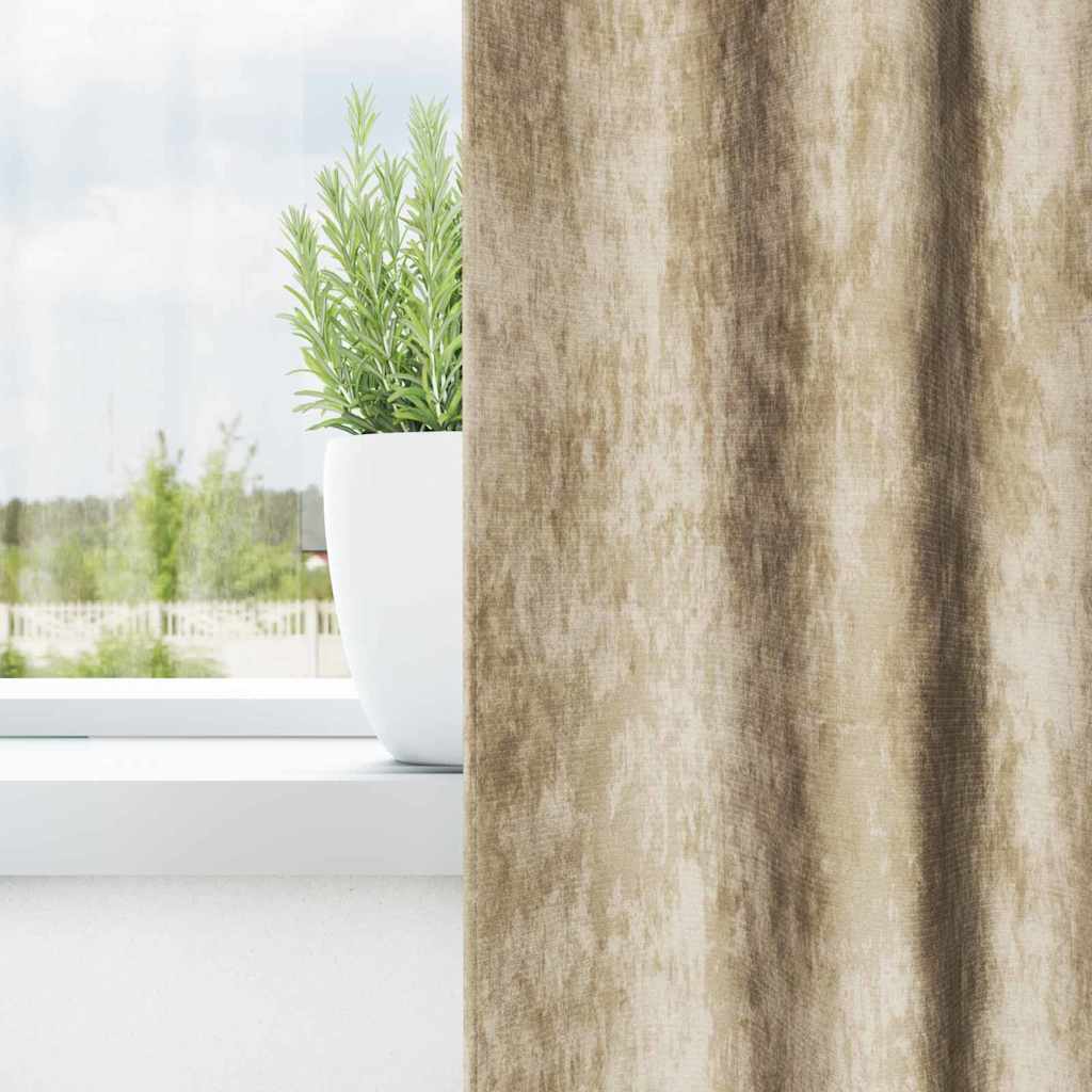 Samtvorhänge 2 stk. Creme 245 x 140 cm Samt