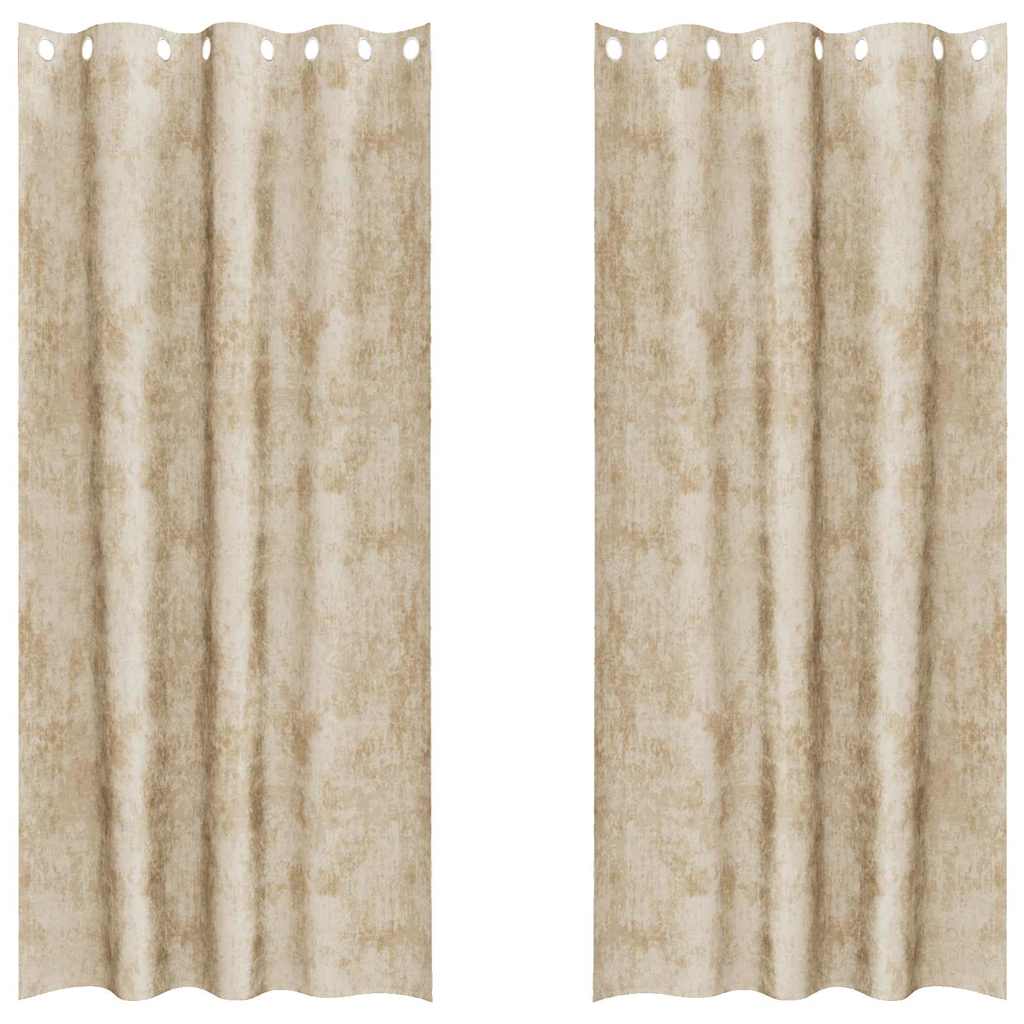 Samtvorhänge 2 stk. Creme 260 x 140 cm Samt
