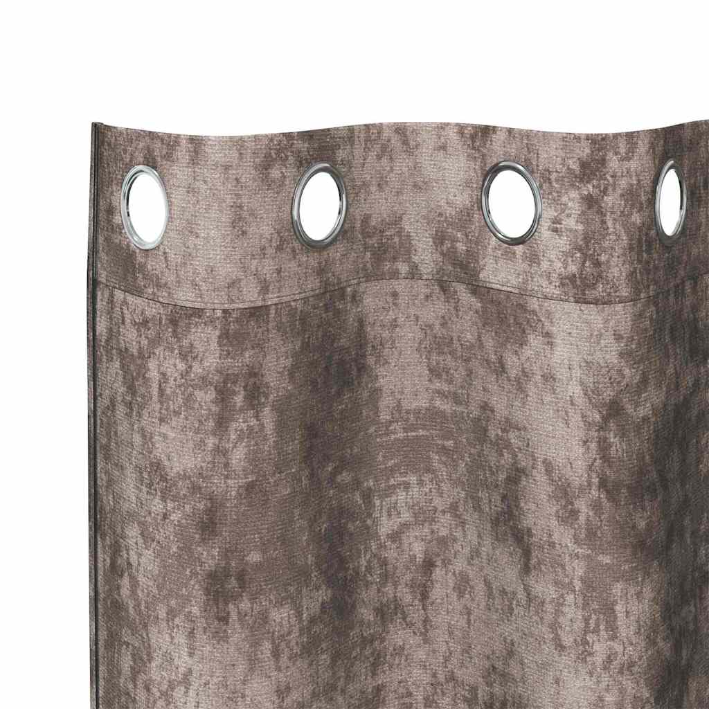 Samtvorhänge 2 stk. Cappuccino 260 x 140 cm Samt