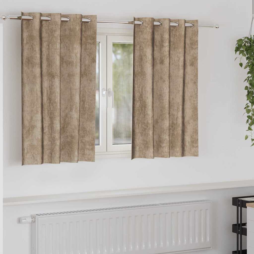 Samtvorhänge 2 stk. Champagner 140 x 140 cm Samt