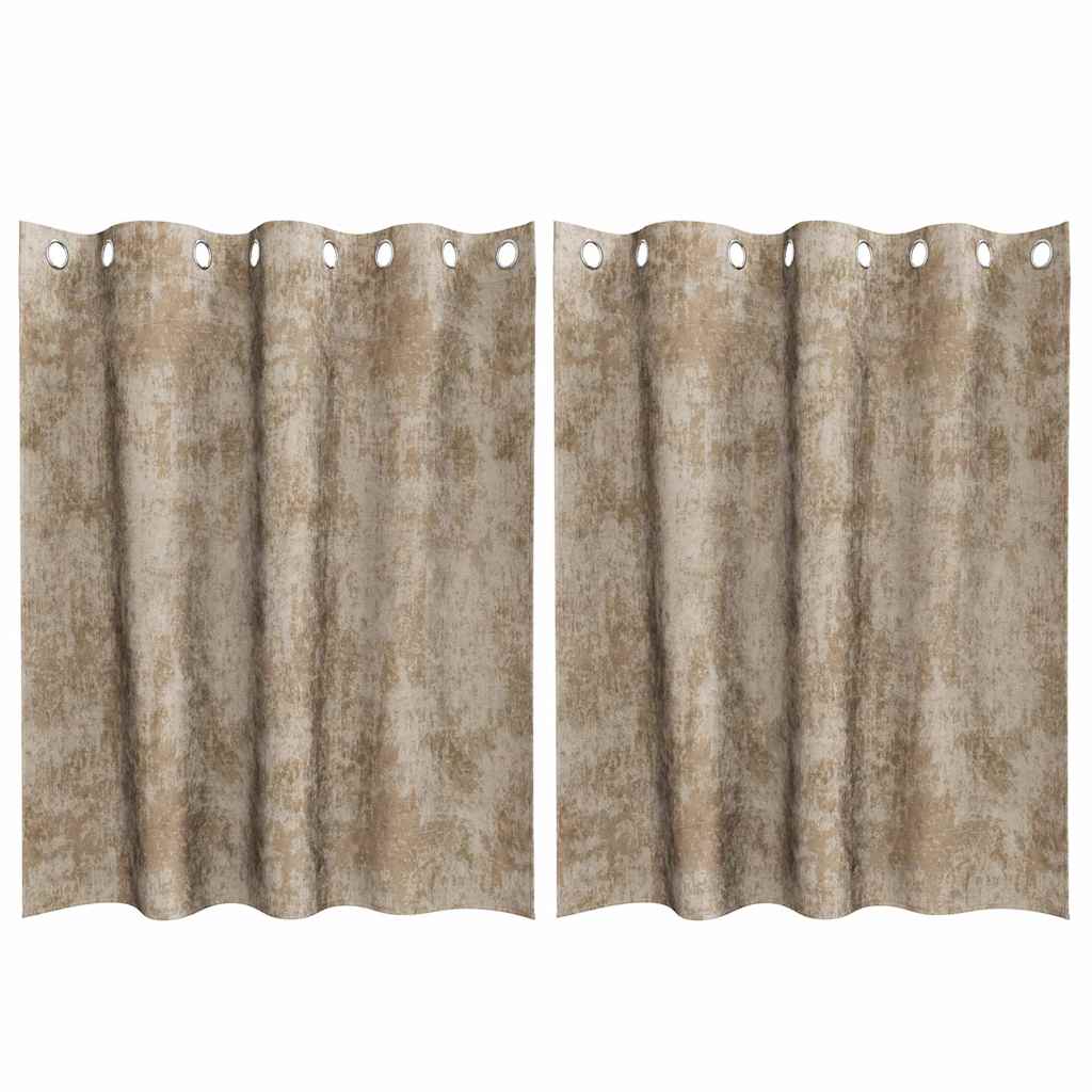 Samtvorhänge 2 stk. Champagner 140 x 140 cm Samt
