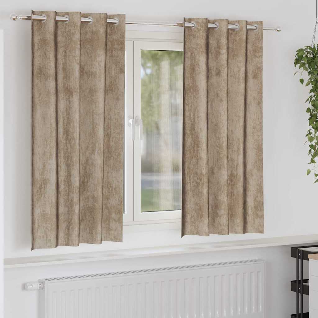 Samtvorhänge 2 stk. Champagner 175 x 140 cm Samt
