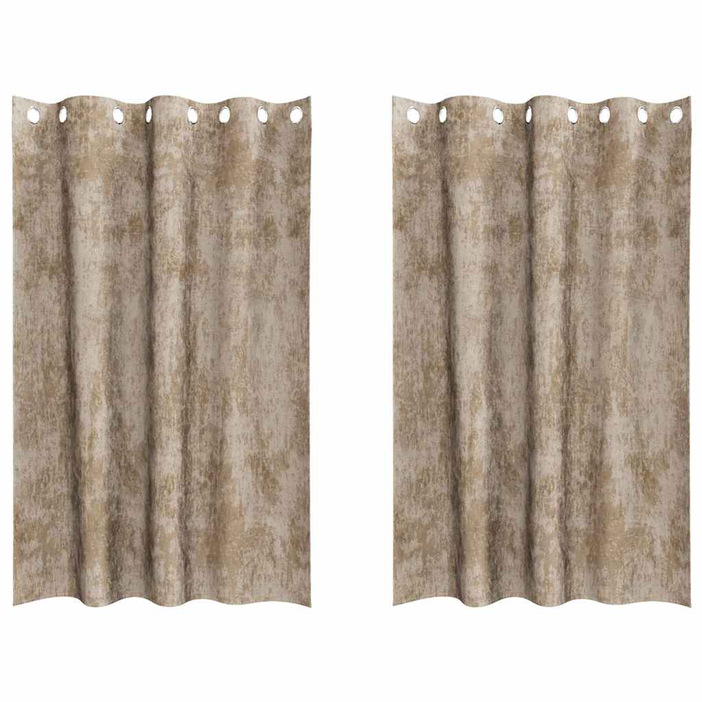 Samtvorhänge 2 stk. Champagner 175 x 140 cm Samt