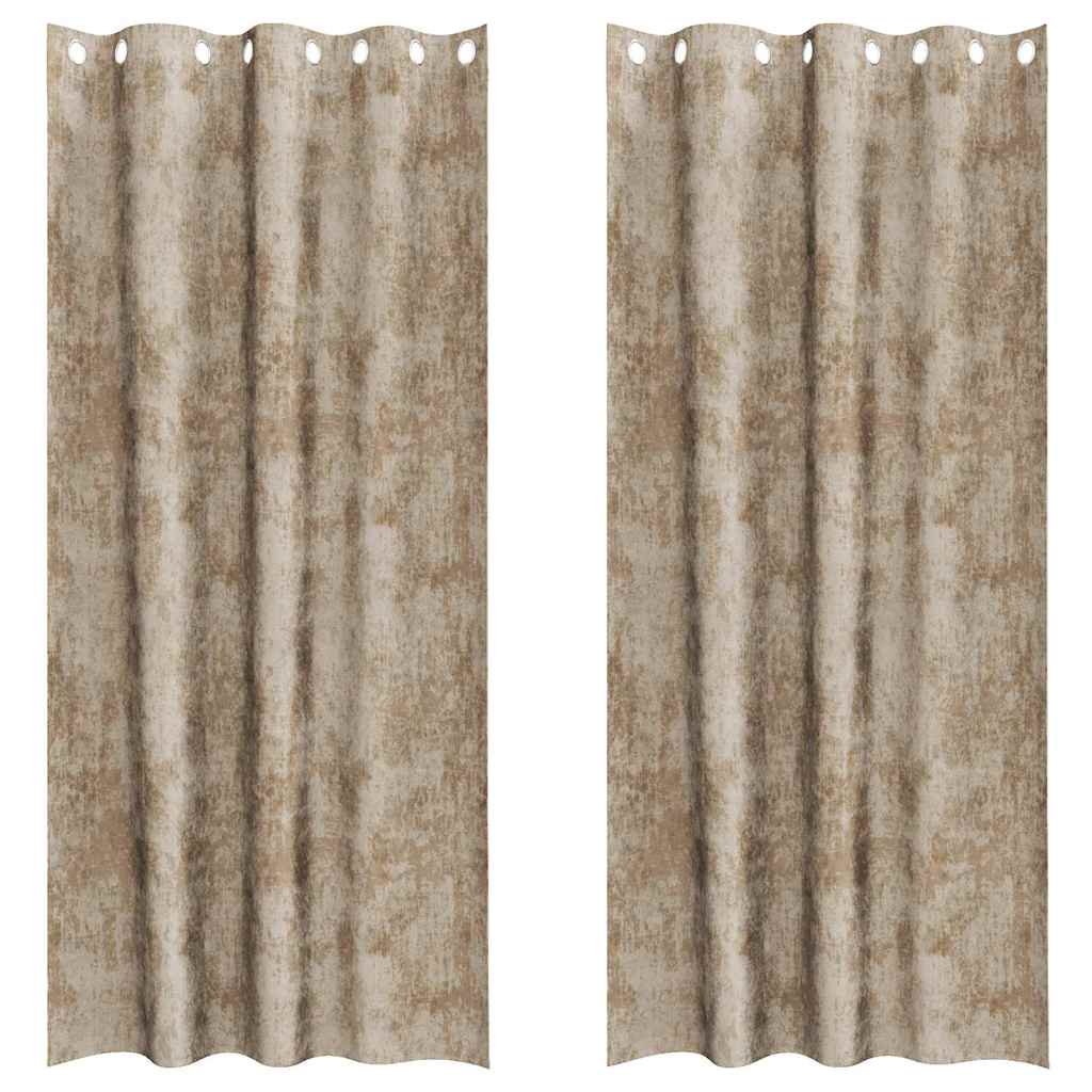 Samtvorhänge 2 stk. Champagner 245 x 140 cm Samt