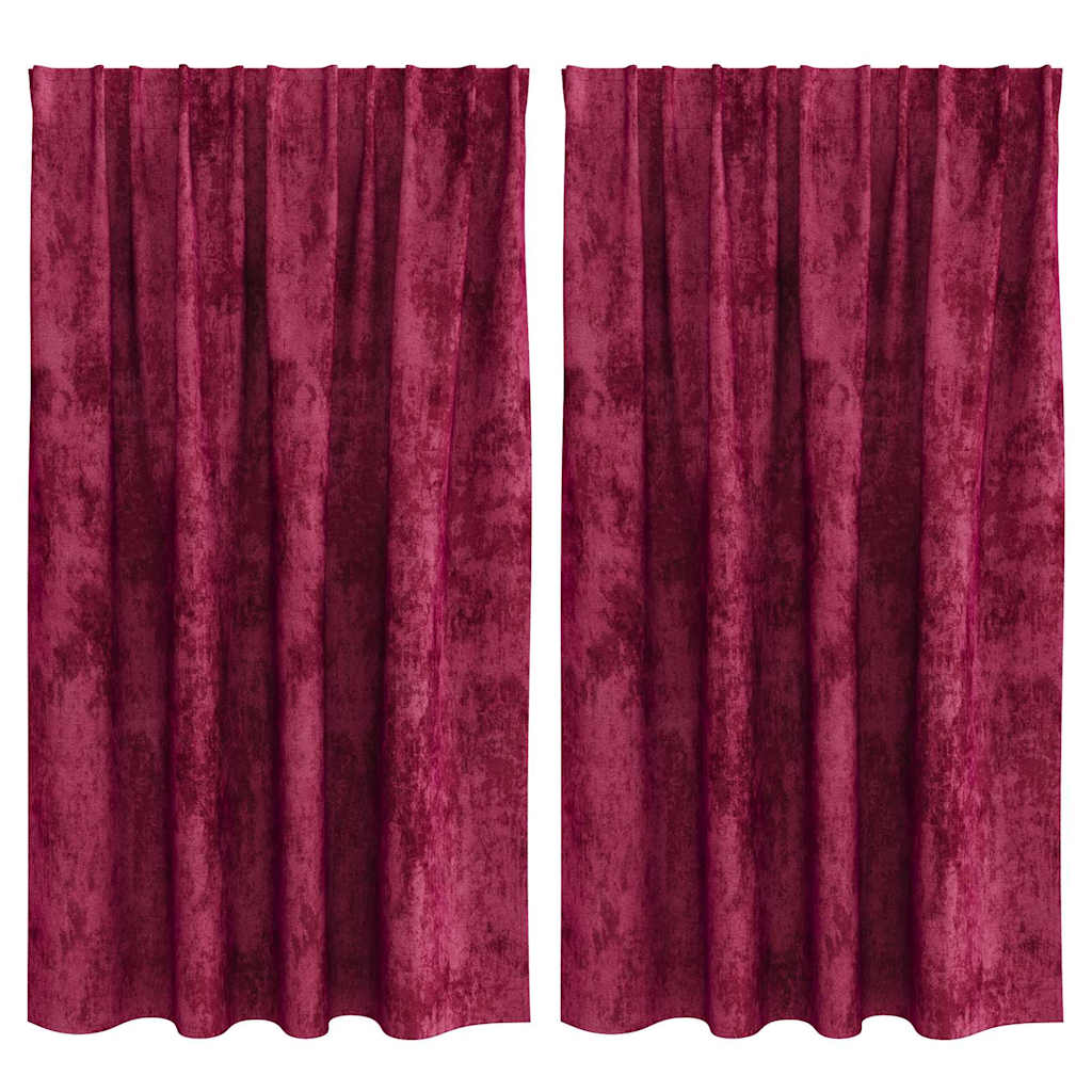 Samtvorhänge 2 stk. Weinrot 140 x 140 cm Samt