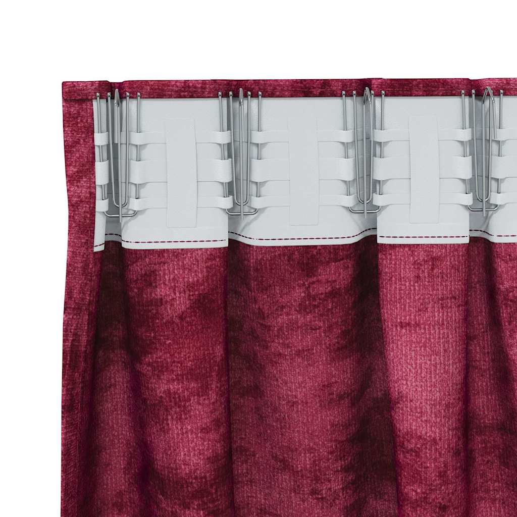 Samtvorhänge 2 stk. Weinrot 225 x 140 cm Samt