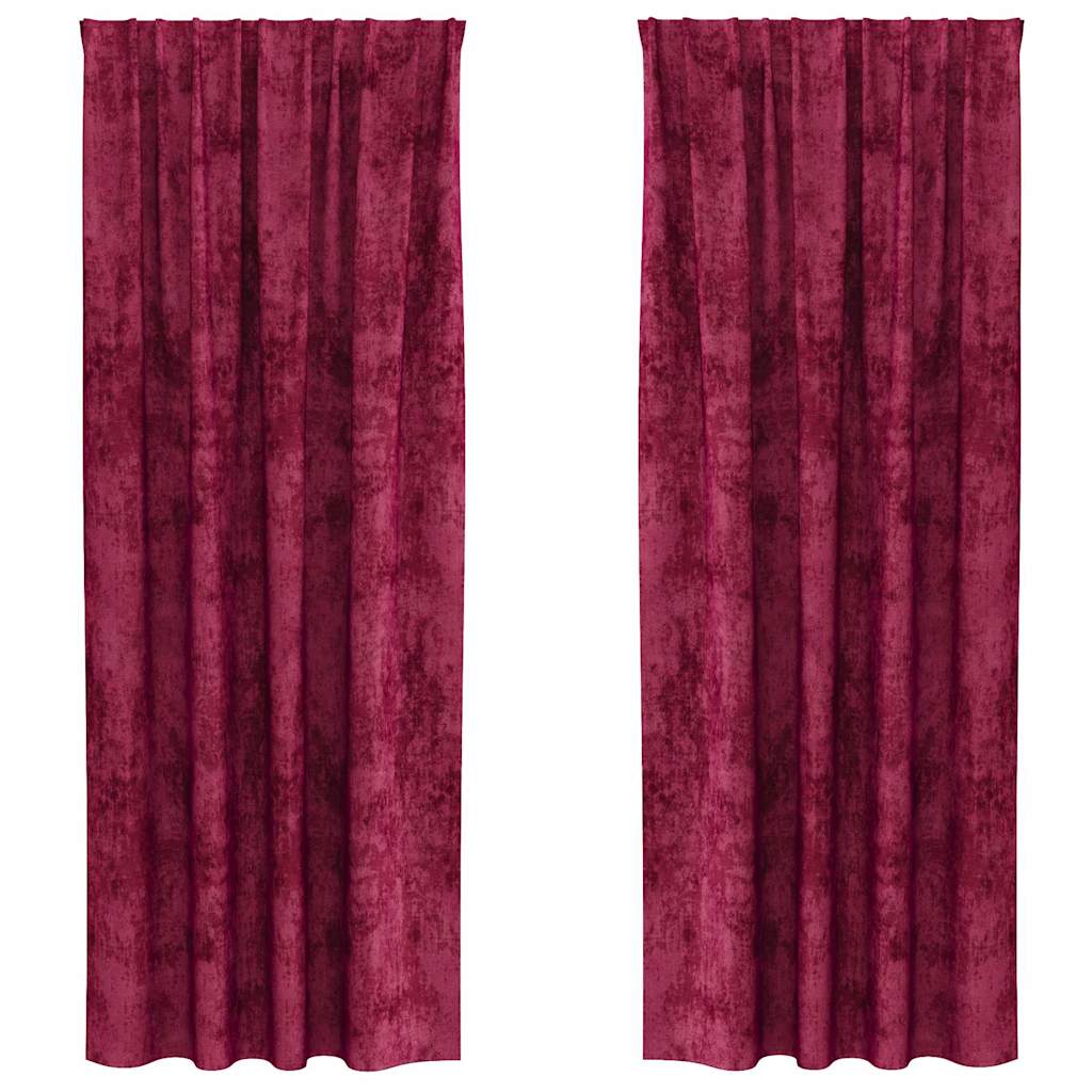 Samtvorhänge 2 stk. Weinrot 225 x 140 cm Samt