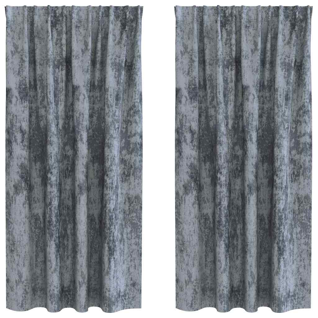 Samtvorhänge 2 stk. Silber Grau 175 x 140 cm Samt