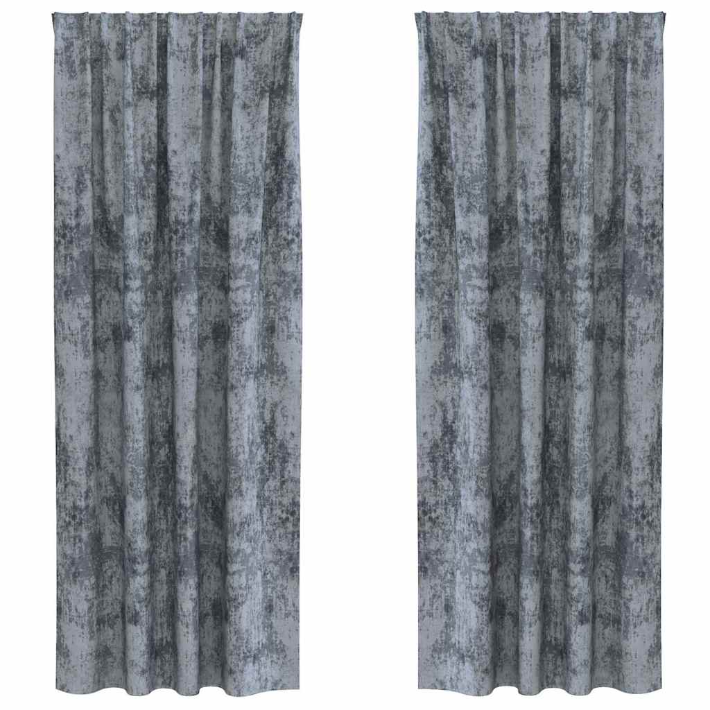 Samtvorhänge 2 stk. Silber Grau 225 x 140 cm Samt