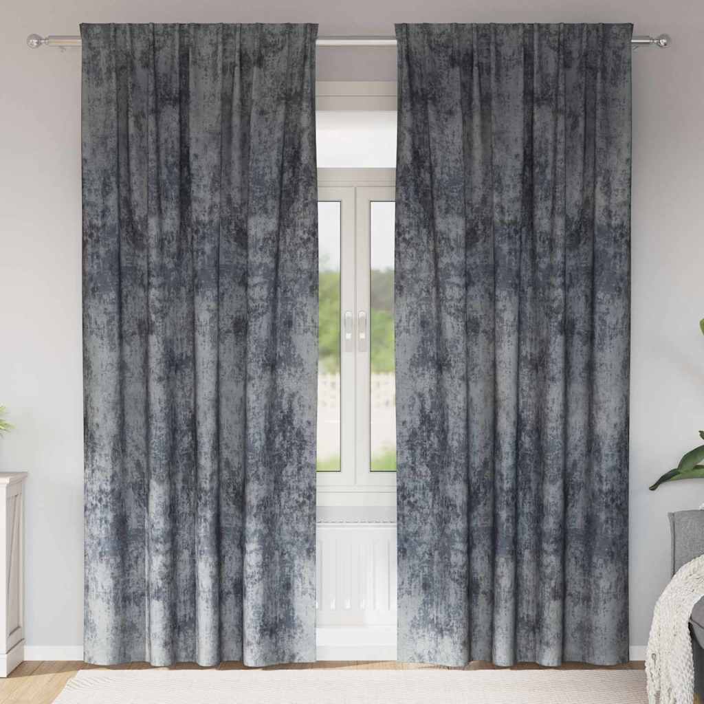 Samtvorhänge 2 stk. Silber Grau 260 x 140 cm Samt
