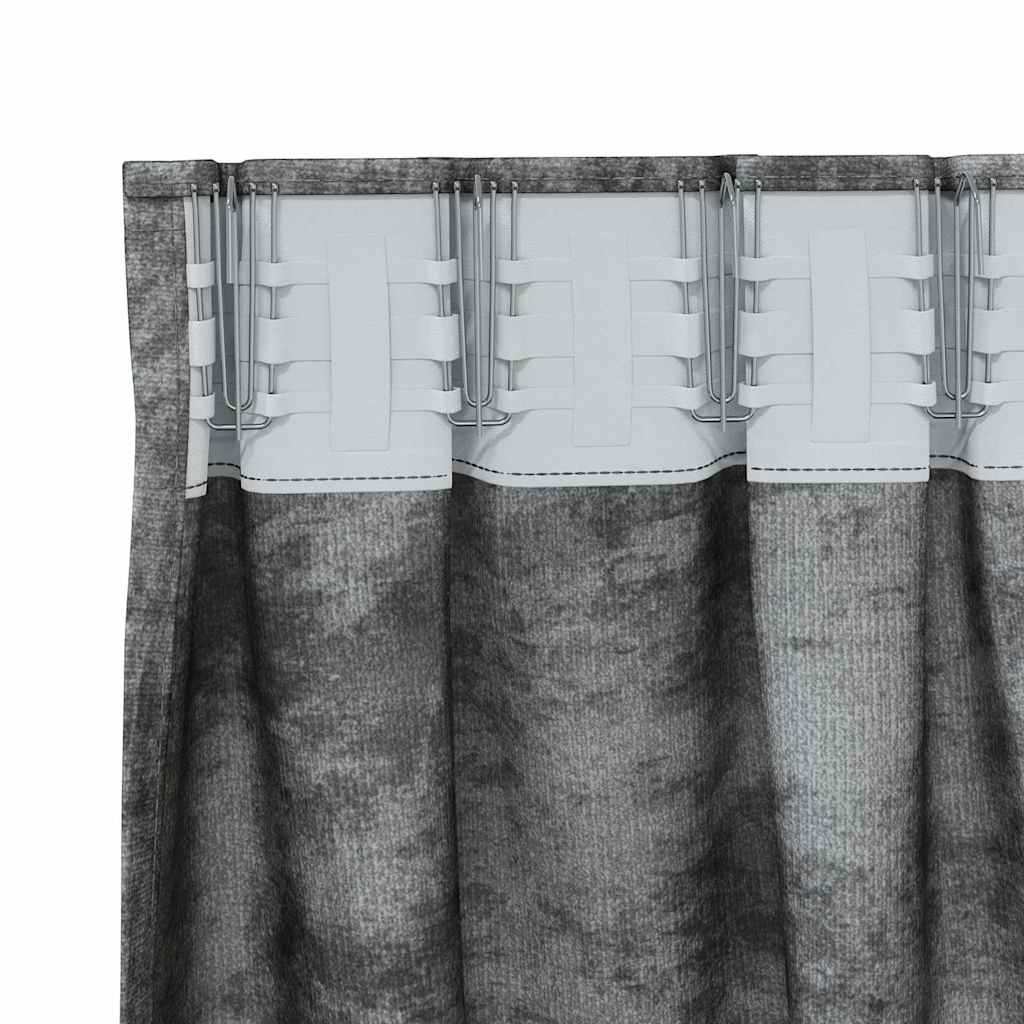 Samtvorhänge 2 stk. Grau 175 x 140 cm Samt