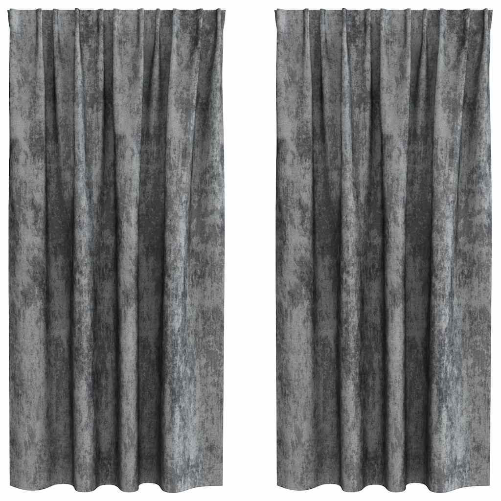 Samtvorhänge 2 stk. Grau 175 x 140 cm Samt