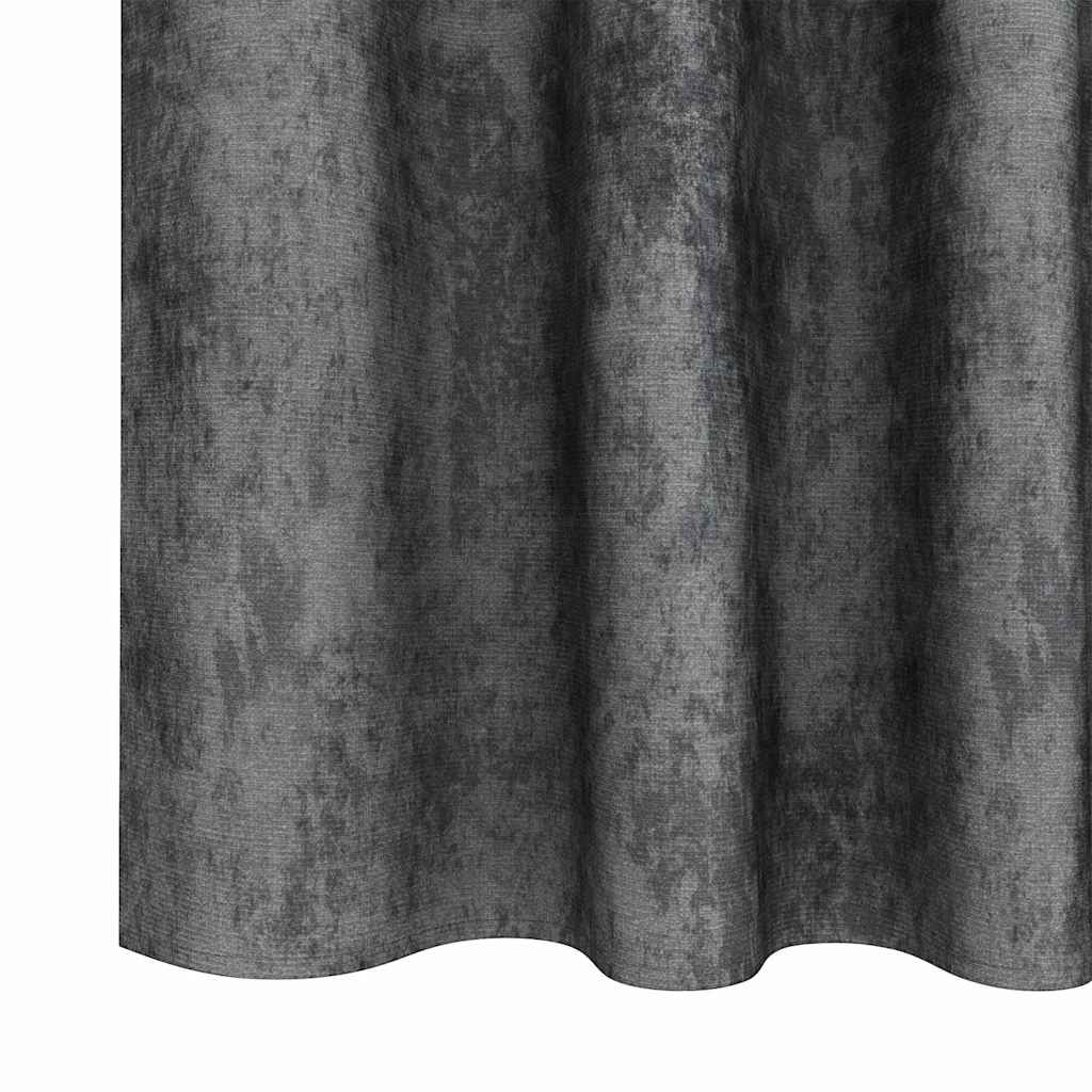 Samtvorhänge 2 stk. Grau 245 x 140 cm Samt