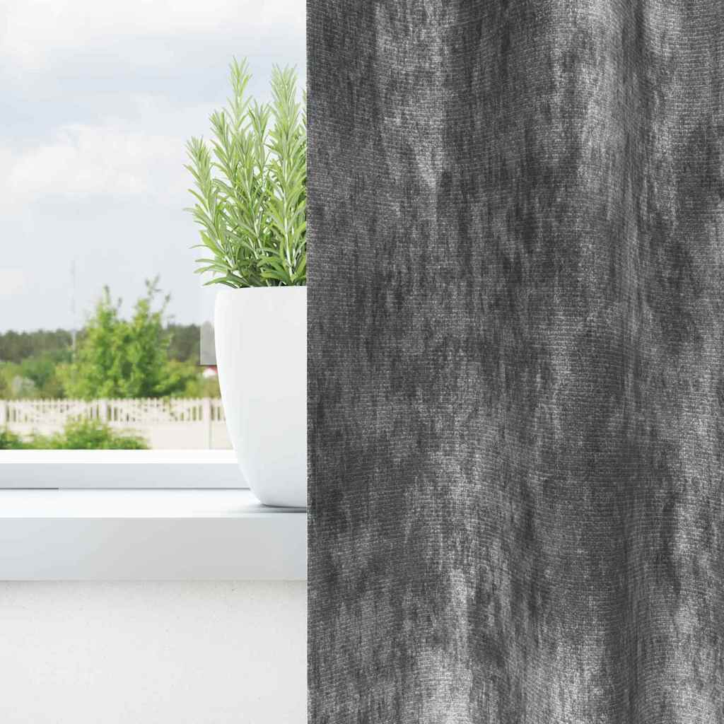 Samtvorhänge 2 stk. Grau 245 x 140 cm Samt