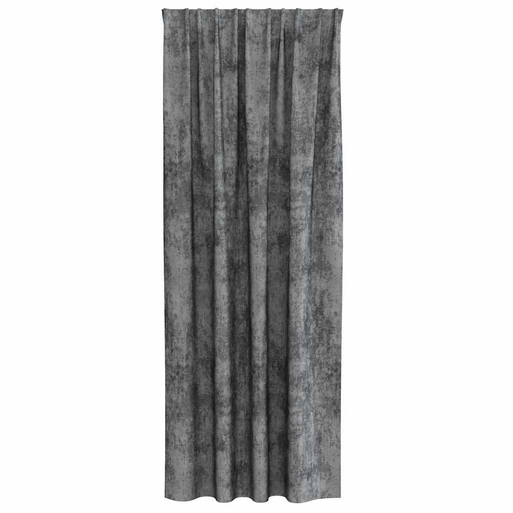 Samtvorhänge 2 stk. Grau 260 x 140 cm Samt