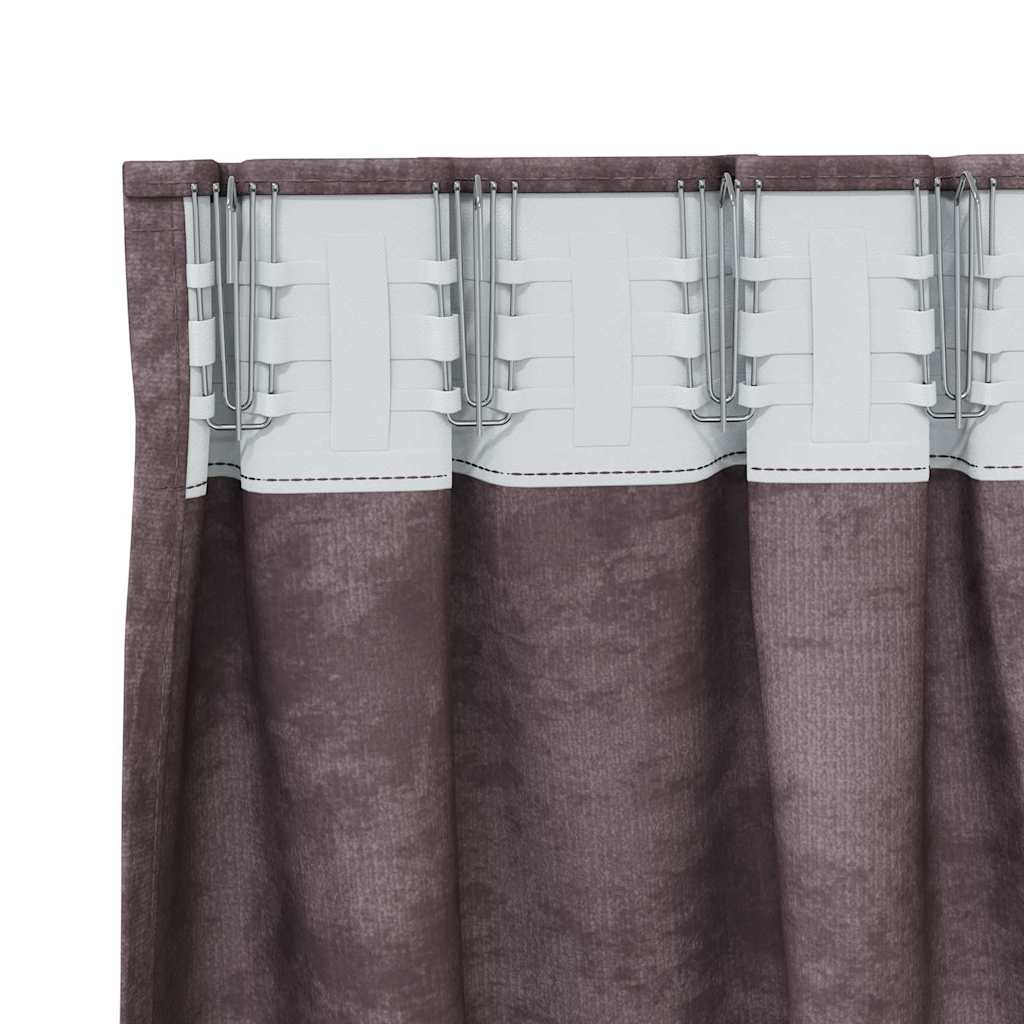 Samtvorhänge 2 stk. Braun 260 x 140 cm Samt