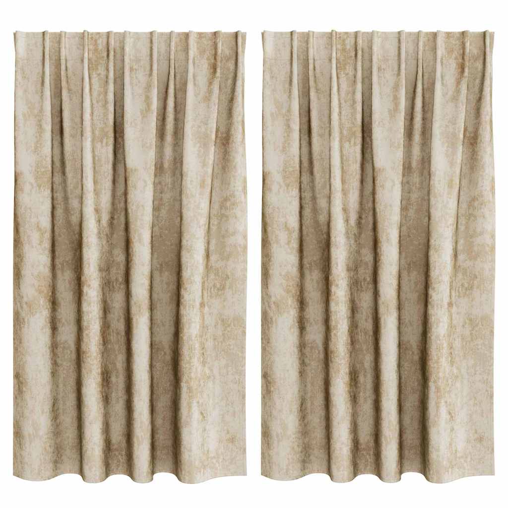 Samtvorhänge 2 stk. Creme 140 x 140 cm Samt