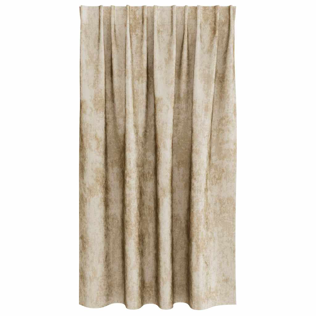 Samtvorhänge 2 stk. Creme 140 x 140 cm Samt