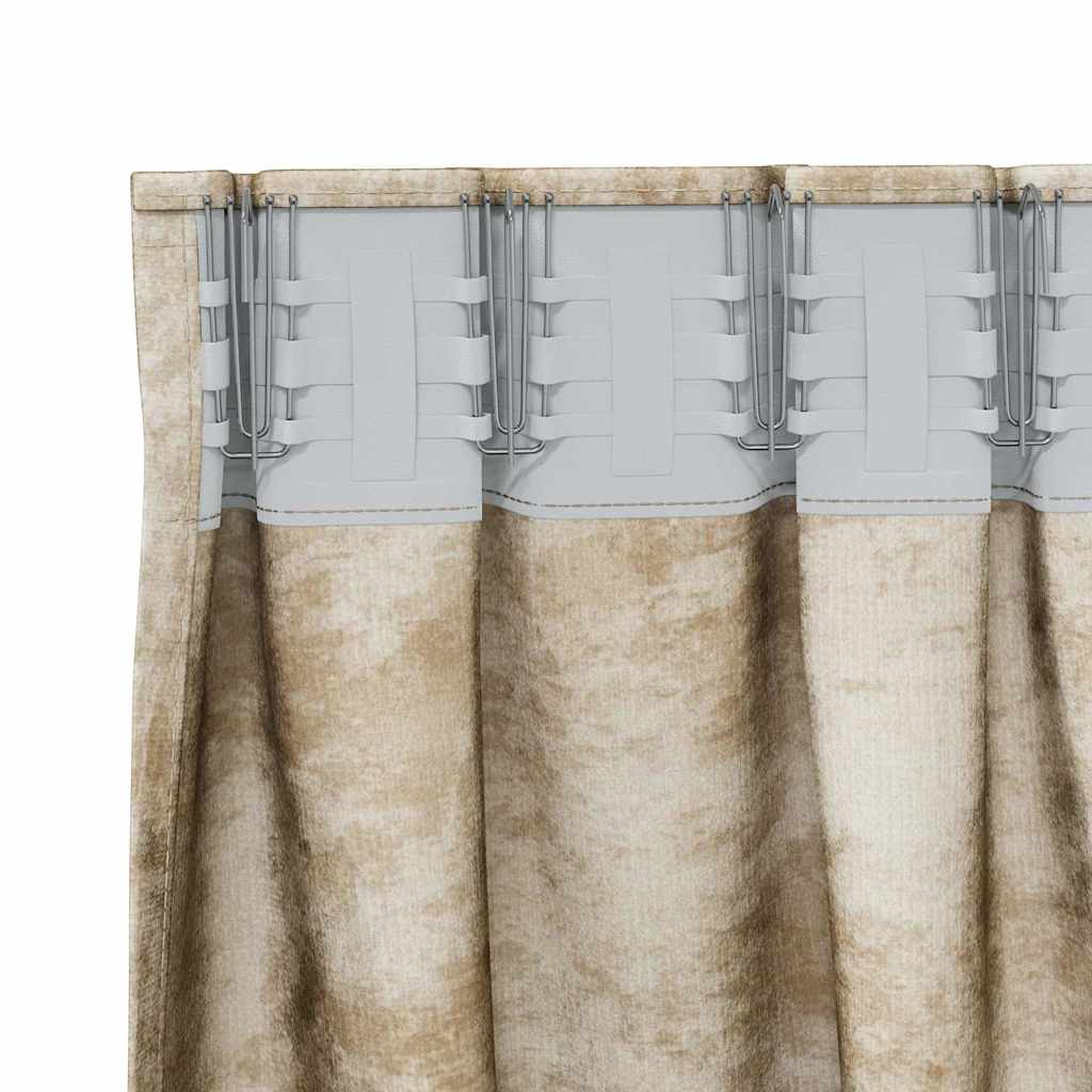 Samtvorhänge 2 stk. Creme 175 x 140 cm Samt