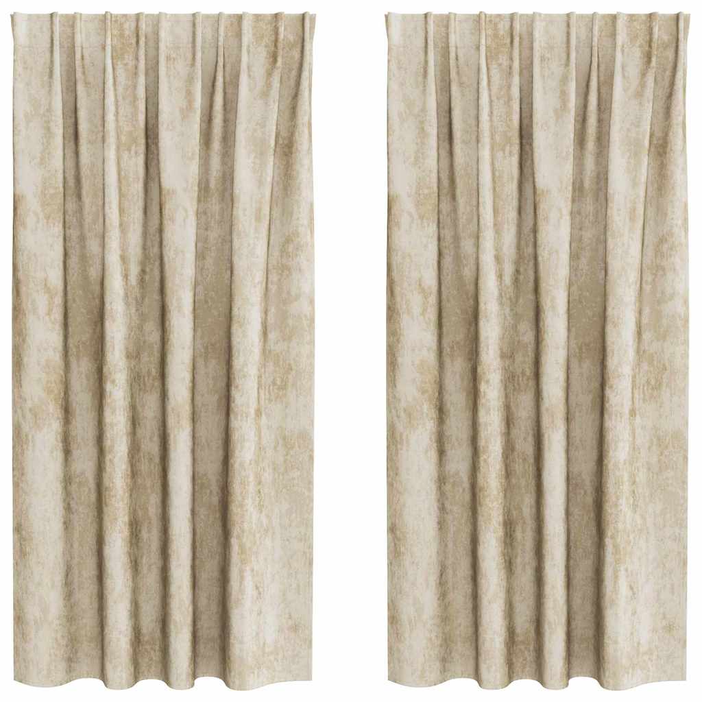 Samtvorhänge 2 stk. Creme 175 x 140 cm Samt