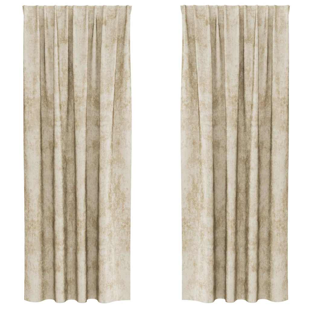 Samtvorhänge 2 stk. Creme 245 x 140 cm Samt