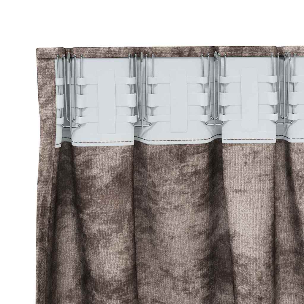 Samtvorhänge 2 stk. Cappuccino 245 x 140 cm Samt