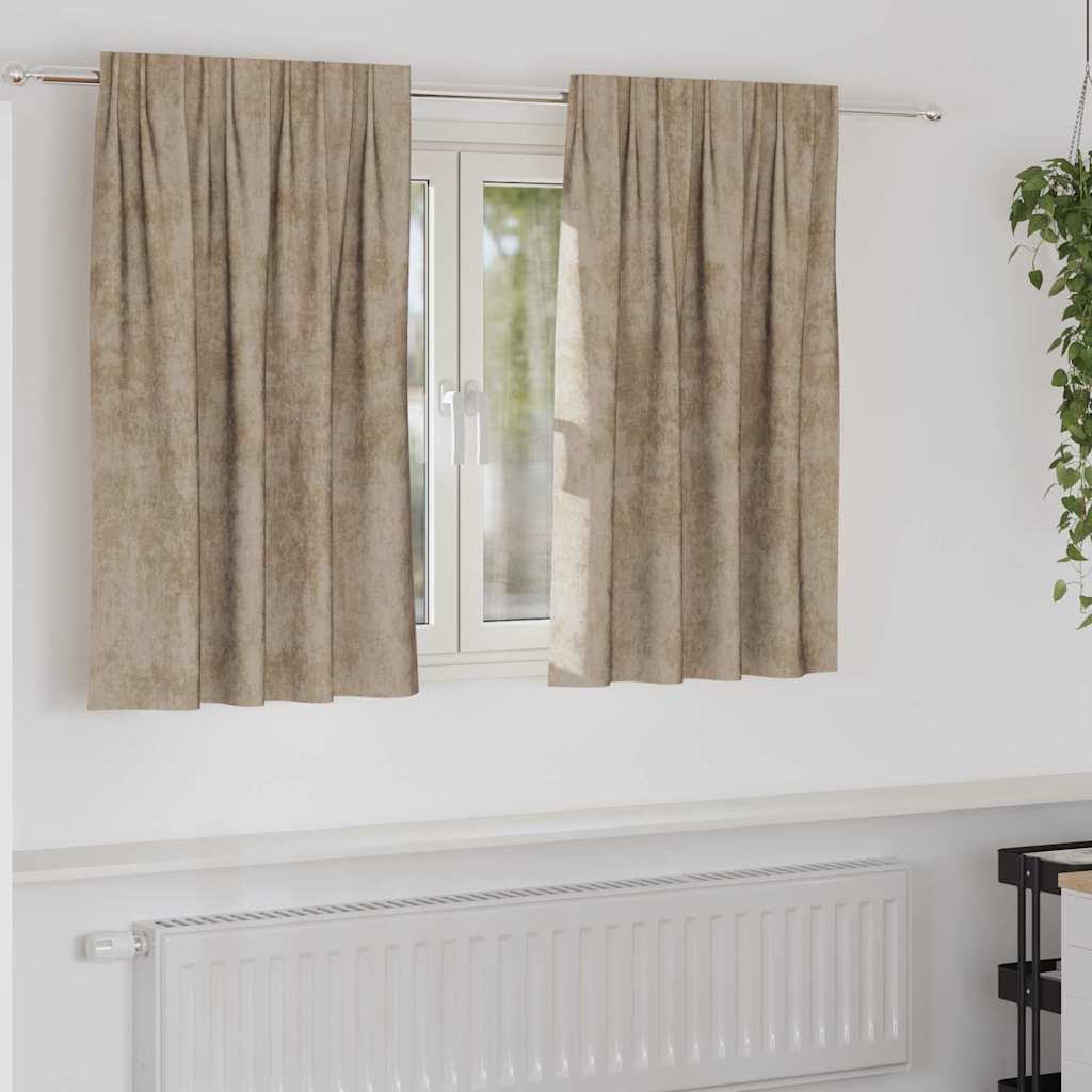 Samtvorhänge 2 stk. Champagner 140 x 140 cm Samt