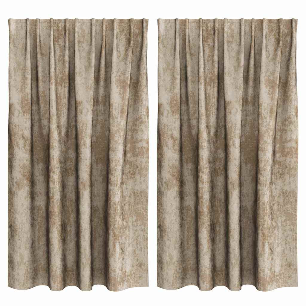 Samtvorhänge 2 stk. Champagner 140 x 140 cm Samt