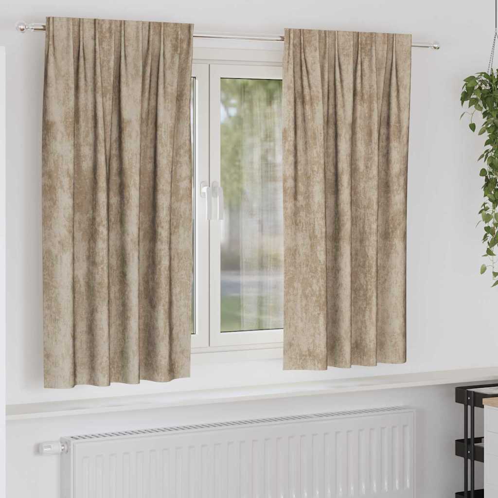 Samtvorhänge 2 stk. Champagner 175 x 140 cm Samt