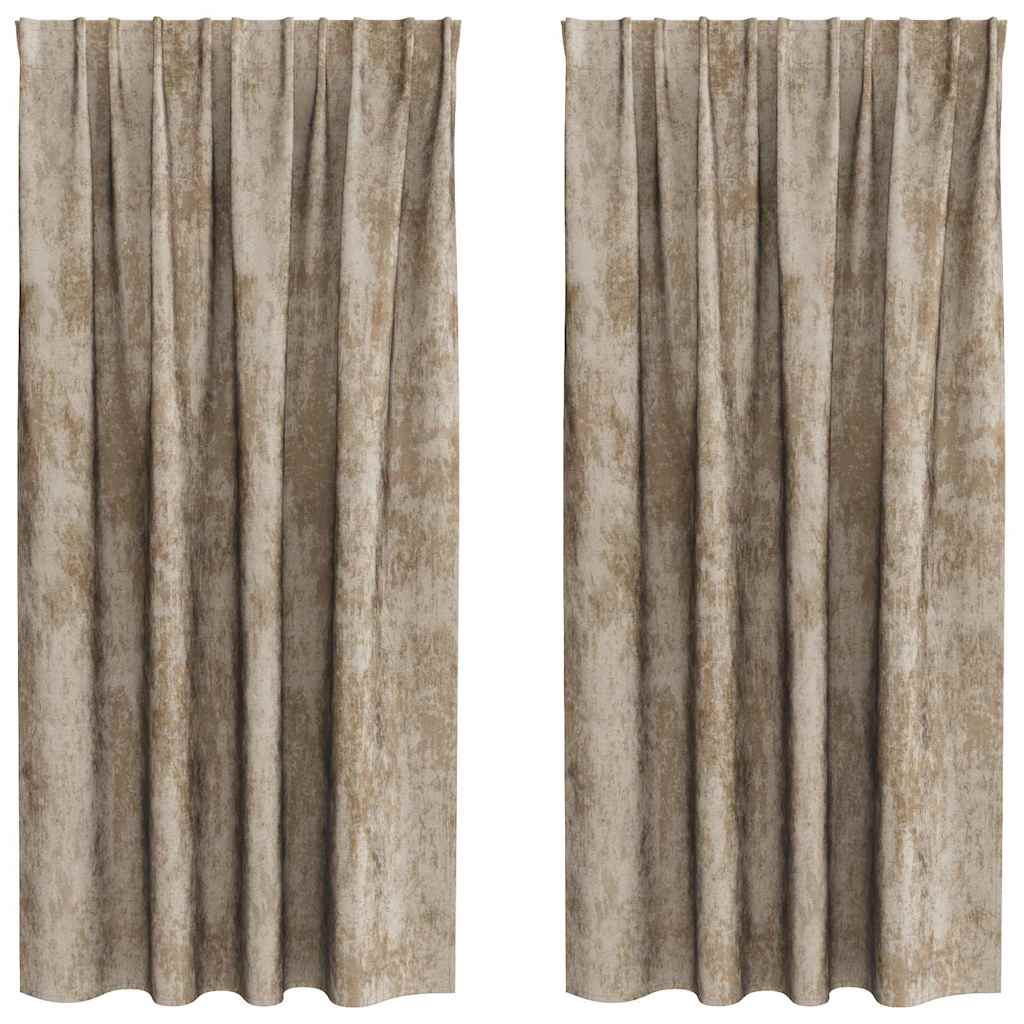 Samtvorhänge 2 stk. Champagner 175 x 140 cm Samt