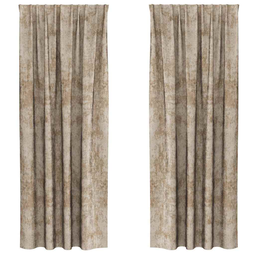 Samtvorhänge 2 stk. Champagner 245 x 140 cm Samt