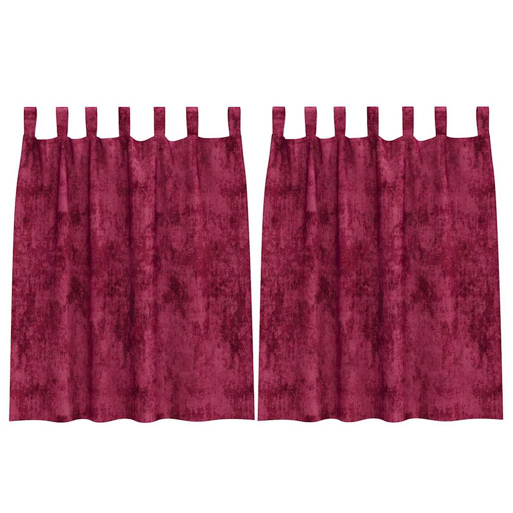 Samtvorhänge 2 stk. Weinrot 140 x 140 cm Samt