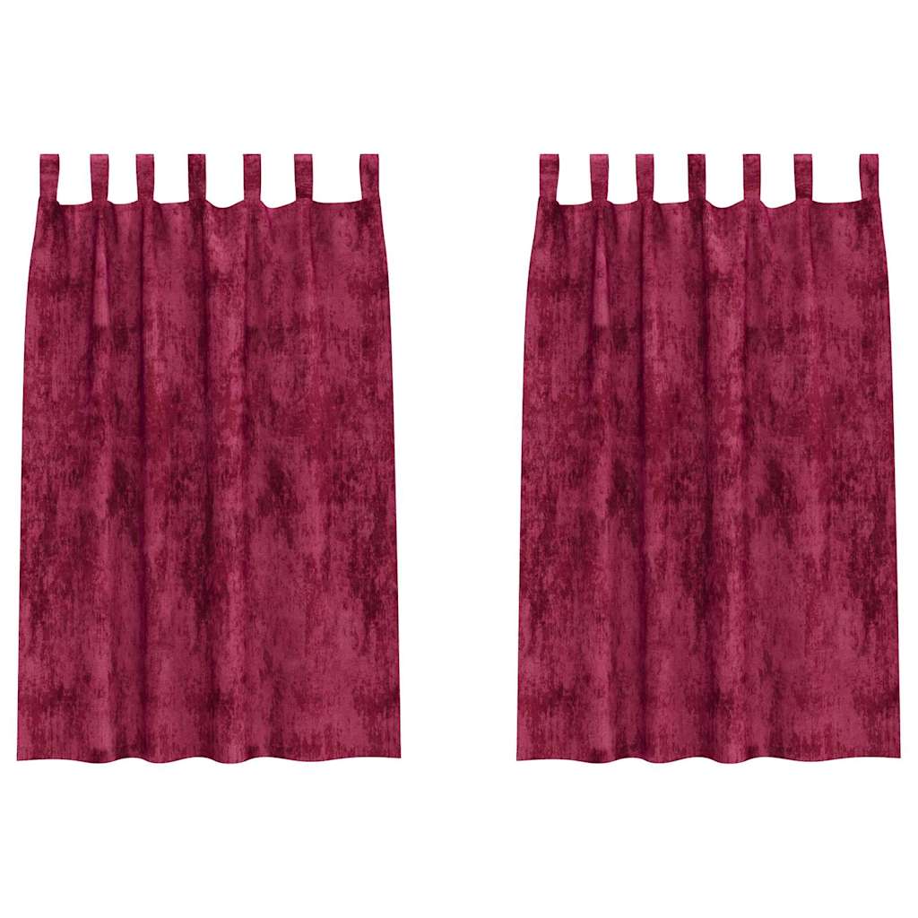 Samtvorhänge 2 stk. Weinrot 175 x 140 cm Samt