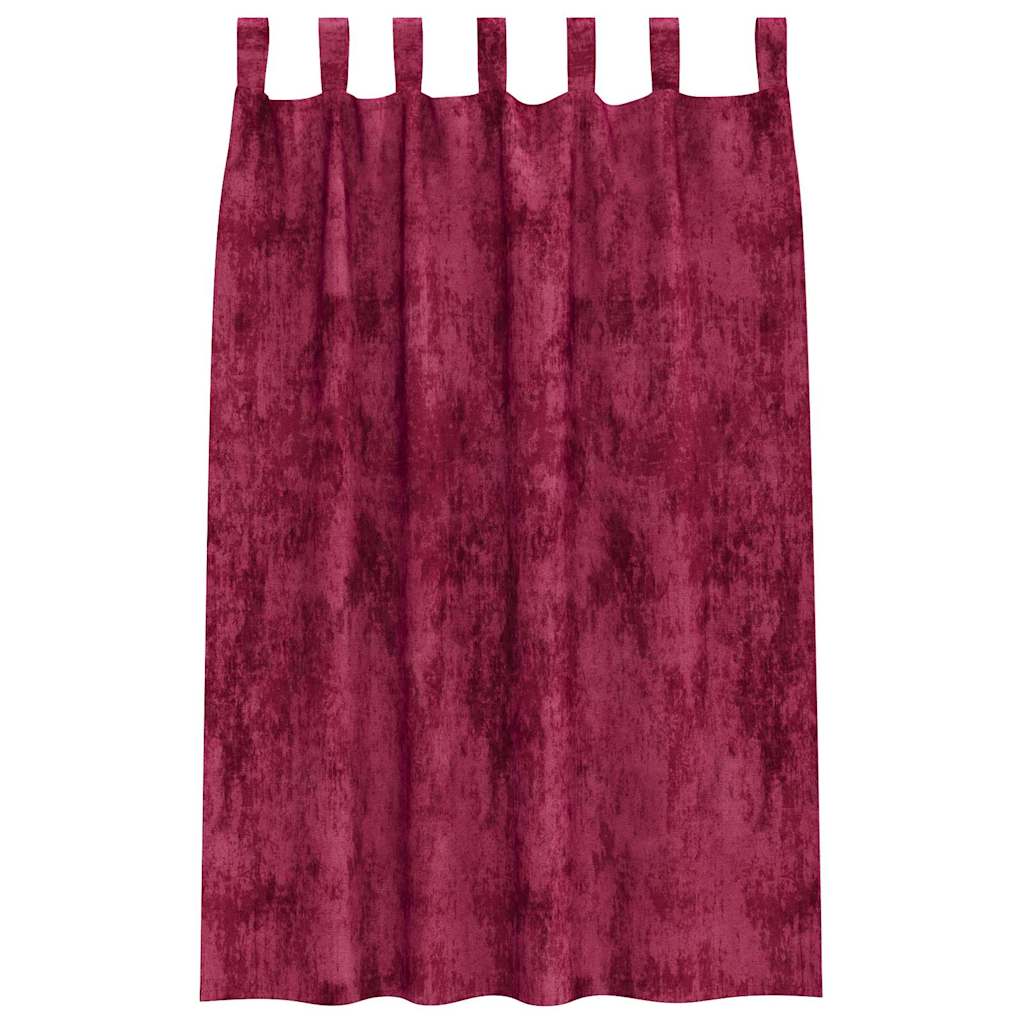 Samtvorhänge 2 stk. Weinrot 175 x 140 cm Samt