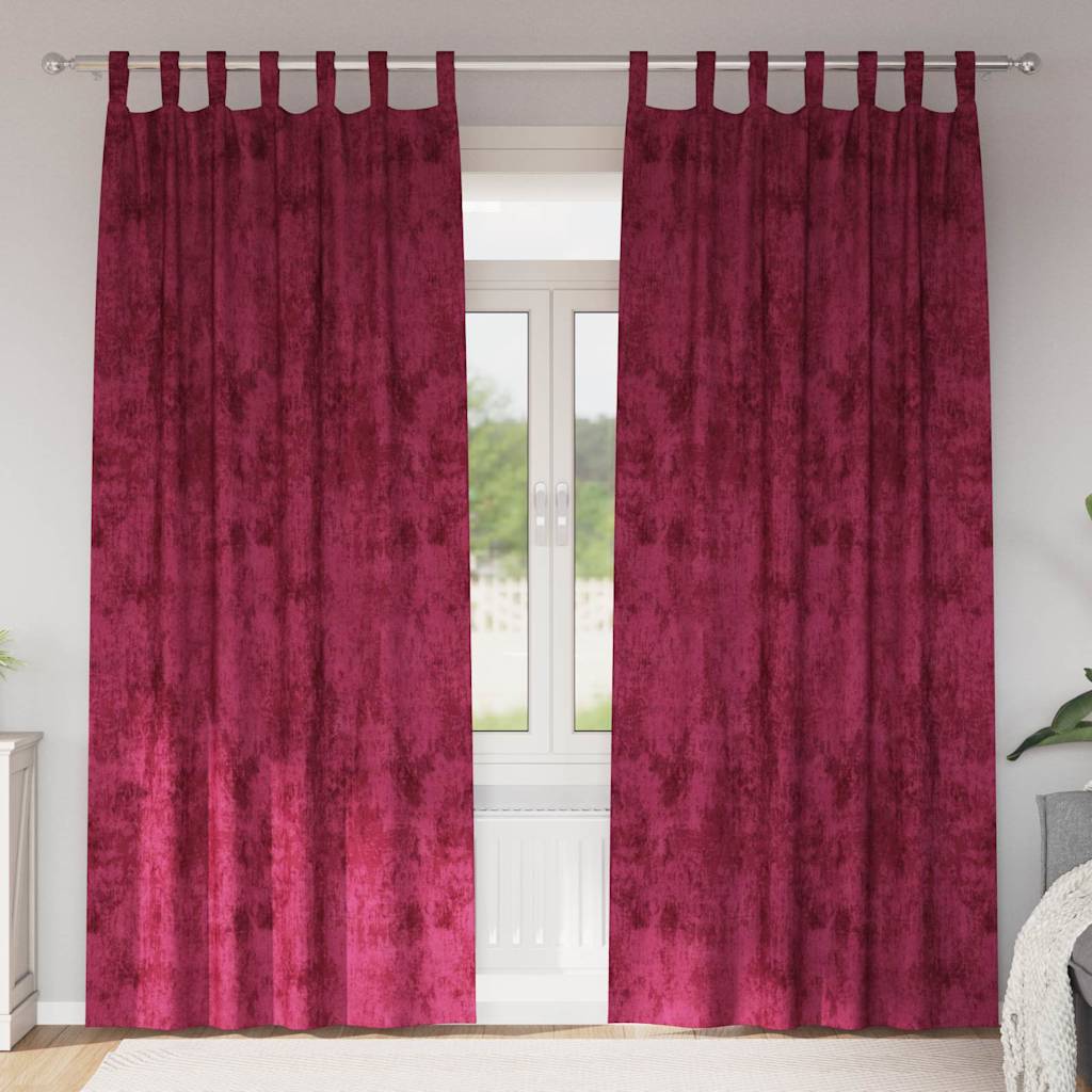 Samtvorhänge 2 stk. Weinrot 225 x 140 cm Samt