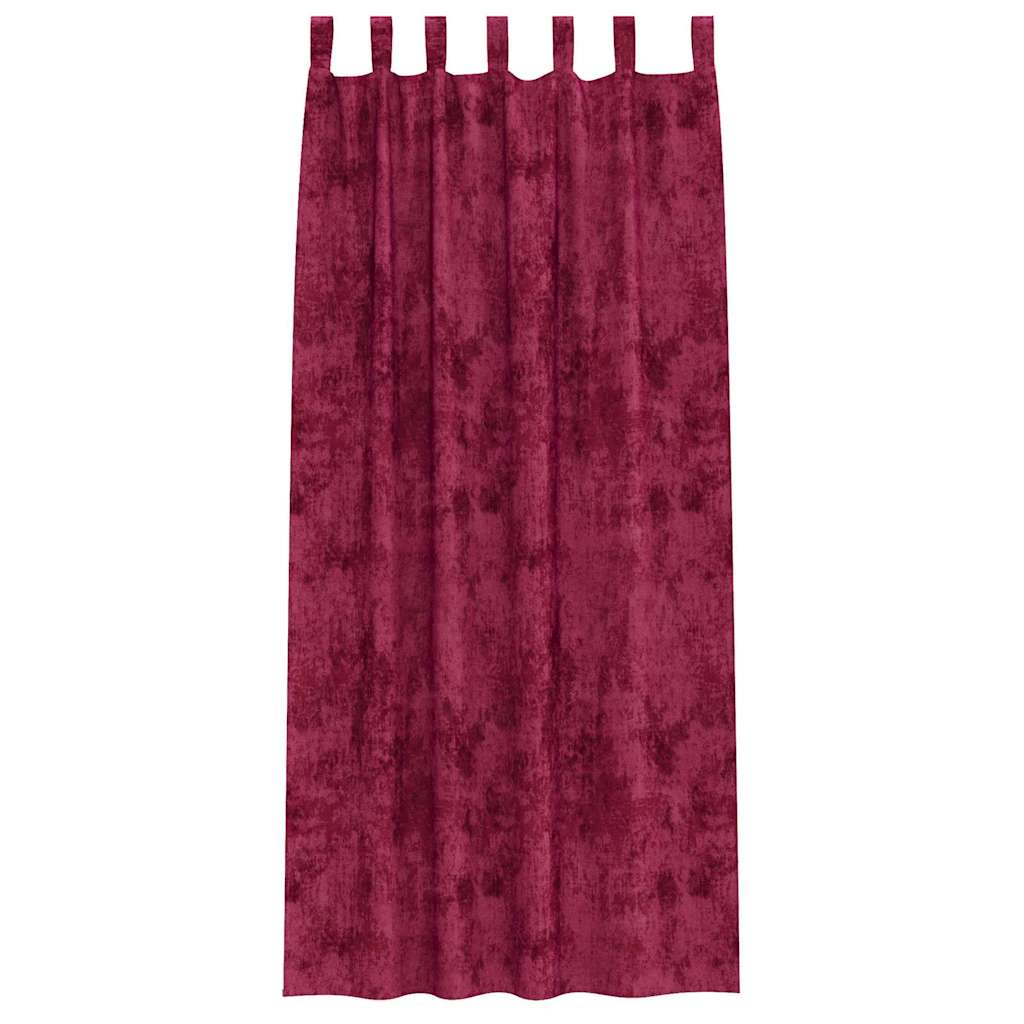 Samtvorhänge 2 stk. Weinrot 225 x 140 cm Samt