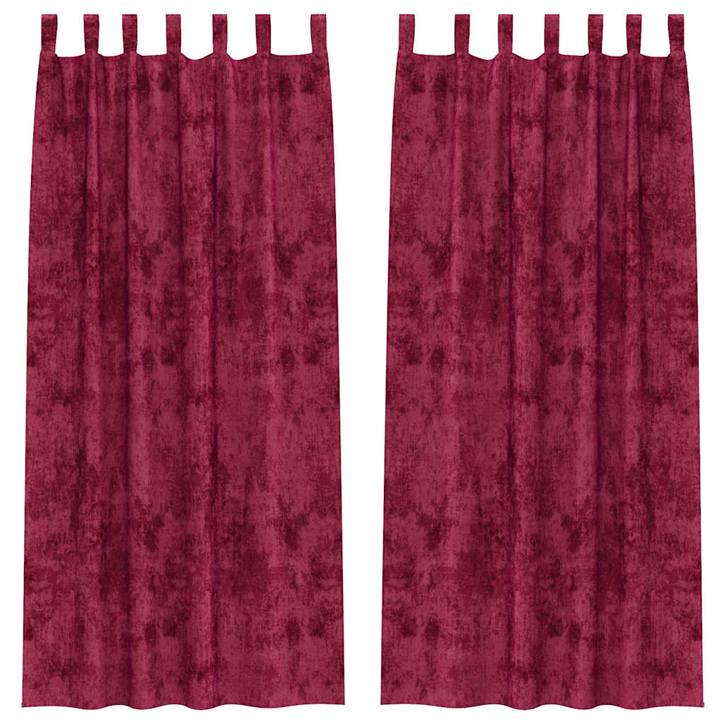 Samtvorhänge 2 stk. Weinrot 260 x 140 cm Samt