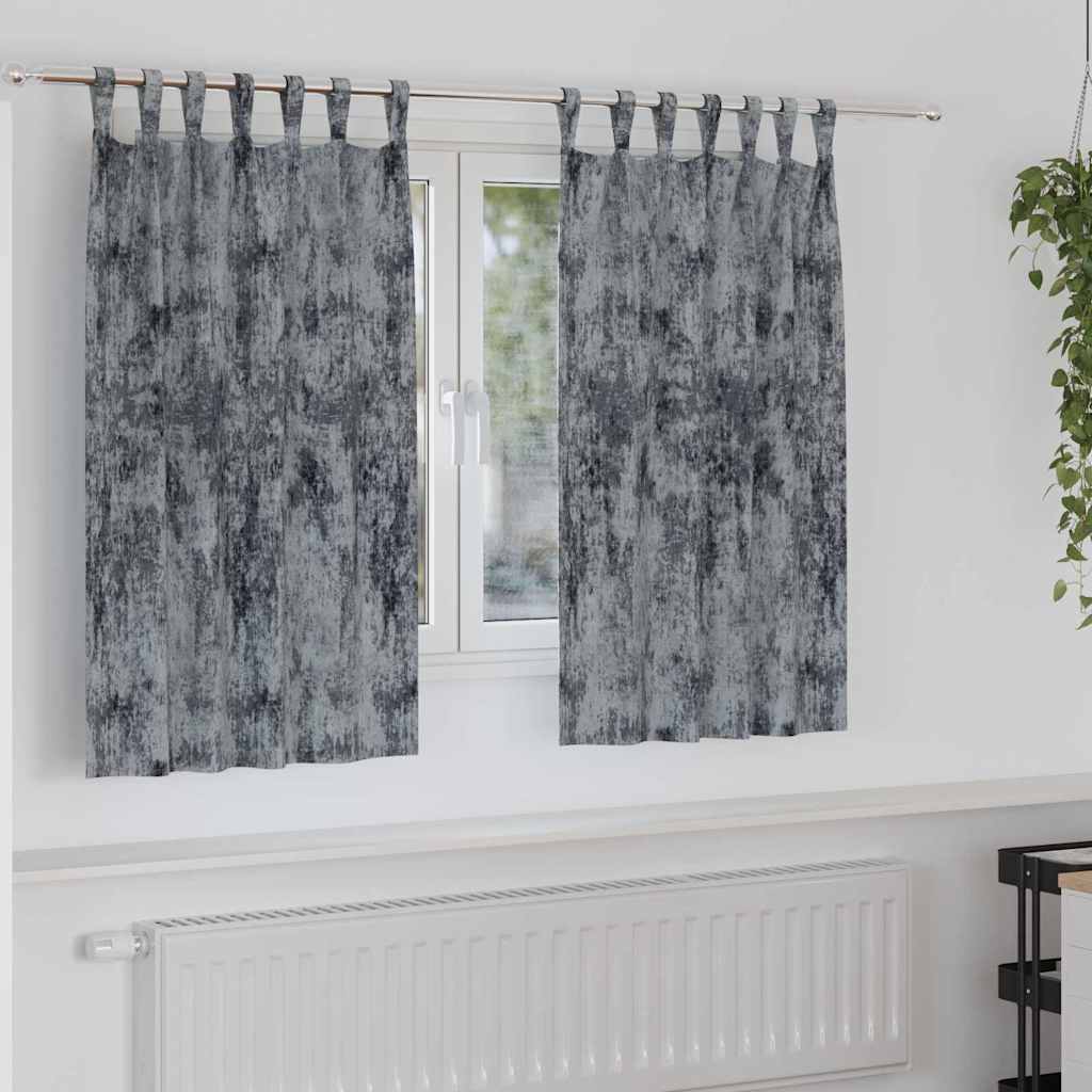 Samtvorhänge 2 stk. Silber Grau 140 x 140 cm Samt