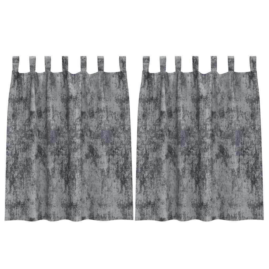 Samtvorhänge 2 stk. Silber Grau 140 x 140 cm Samt