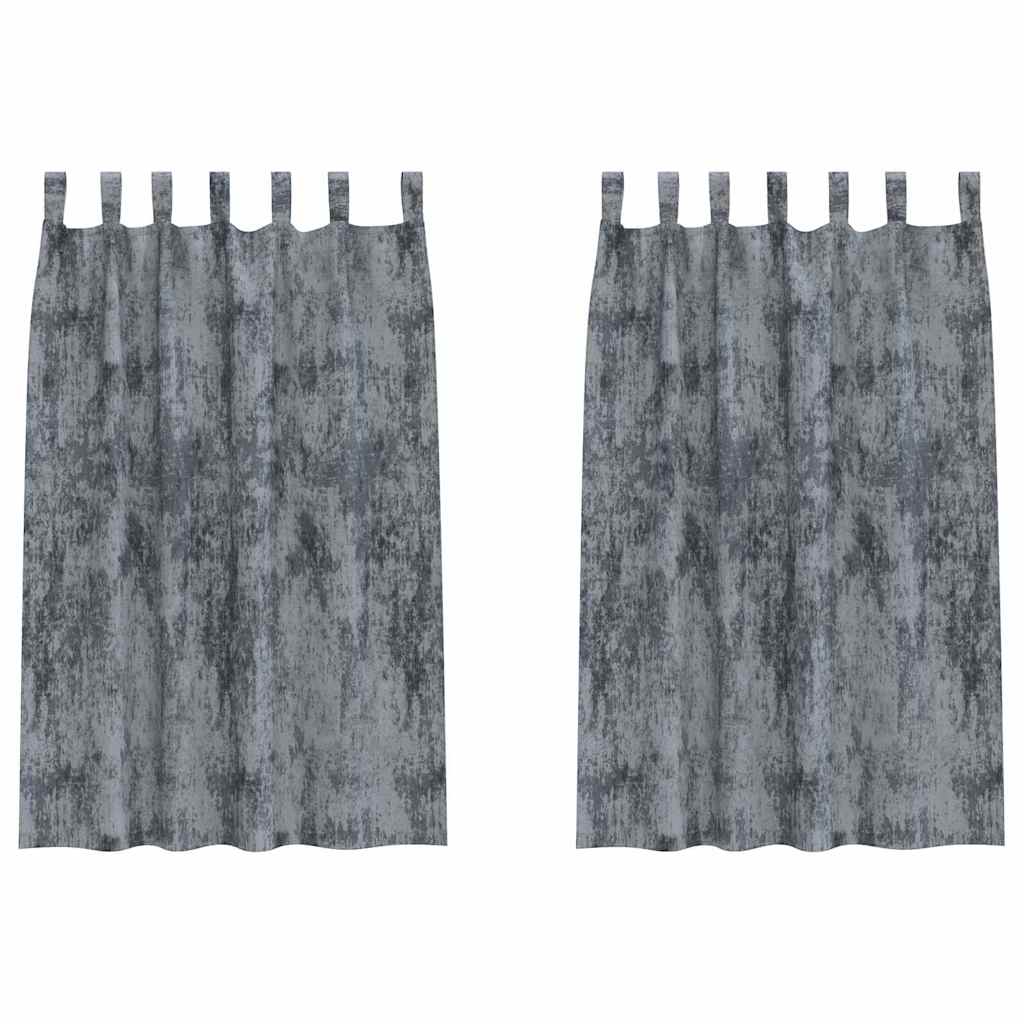 Samtvorhänge 2 stk. Silber Grau 175 x 140 cm Samt
